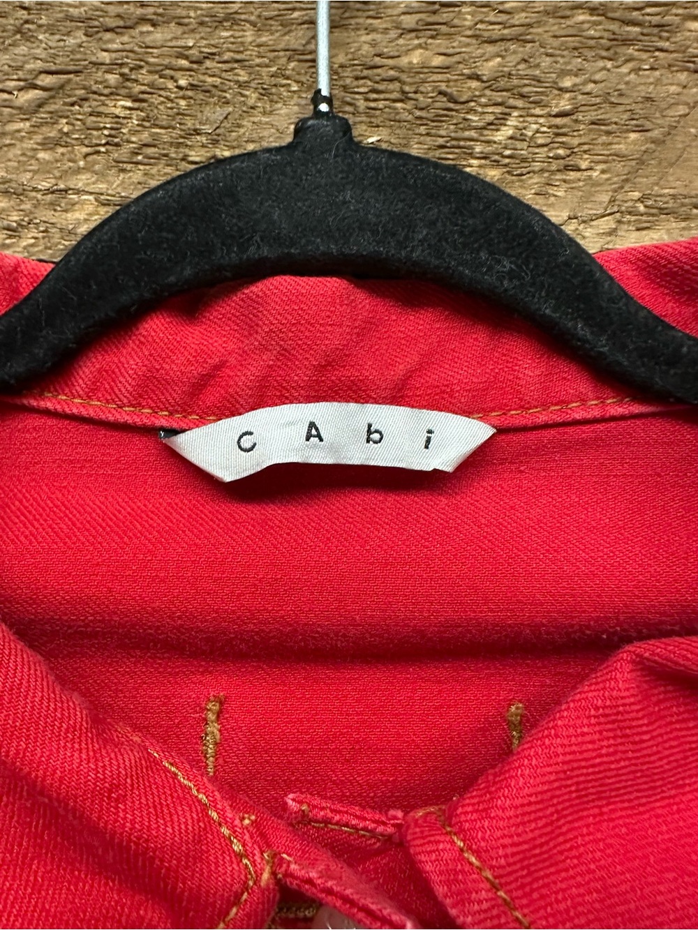 Cabi red denim jacket Size Large - Picture 4 of 8